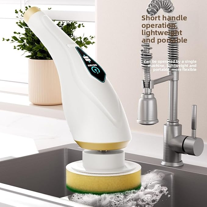 Cordless Electric Spin Scrubber with 2/6/8 Heads for Elderly 59 Extendable Handle 2 Speeds 480RPM 4000mAh Battery IPX7 Waterproof for Bathroom Shower Tile Floor Kitchen (6 Heads)