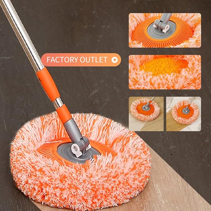 360° Rotatable Adjustable Cleaning Mop Extendable Wall Cleaning Mop with Long Handle Multifunctional Dust Mops Household Rotating Mops for Wall Ceiling Window Floor (Grey 55-110CM)