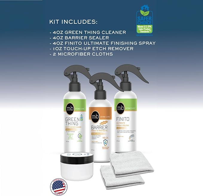 MB-11 Marble Etch Remover - Repairs Water Rings Marks from Lemon Juice Acidic Cleaners Chemical Burn - SAMPLE KIT
