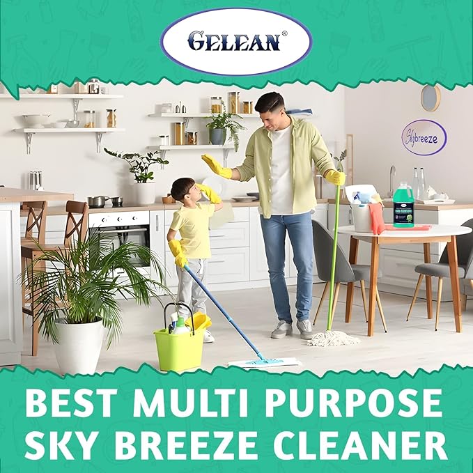 Multi Purpose Cleaner Pet Odor eliminator 64oz - Concentrate MAKES 32 GALLON - MADE IN USA- pH Neutral - Strong Floor Cleaner Odor eliminator - Stain Remover Cleaner &amp Deodorant (64 Fl Oz Sky Bre