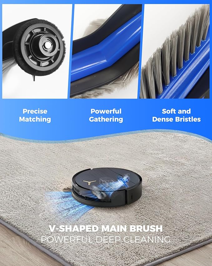 21 Pack Replacement Parts for ECOVACS DEEBOT T50 Omni/T50 PRO Omni Robot Vacuum Accessory Set 1 Main Brush 4 Side Brushes 6 Mop Pads 4 HEPA Filters 5 Dust Bags 1 Cleaning Brush