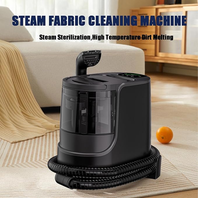 Portable Carpet Spot Steam Cleaner Steam Fabric Cleaning Machine Big Capacity Water Tank Quick Heat-Upfor Furniture Pets Car Seats 400W Powerful Suction Pet Stain Remover Washer