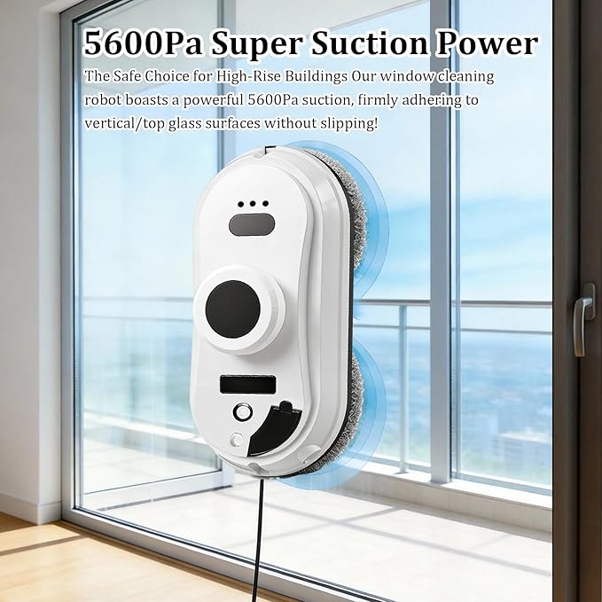 Window Cleaning Robot with Tuya APP Control Ultrasonic 5600PA Auto Water Glass Cleaning Automatic Smart Robot CleanerWindow Vacuum Cleaner with Control Windows