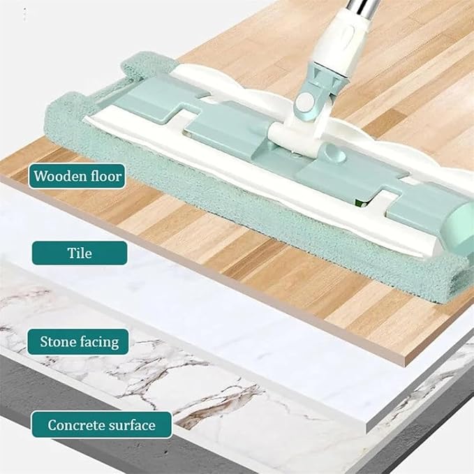 Microfiber Floor Mop 15 with 4 Pads Adjustable Handle Flat Mop with Stainless Steel Handle 360 Rotatable Adjustable Retractable Cleaning Mops for Hardwood Laminate Tile Floor (Pink)