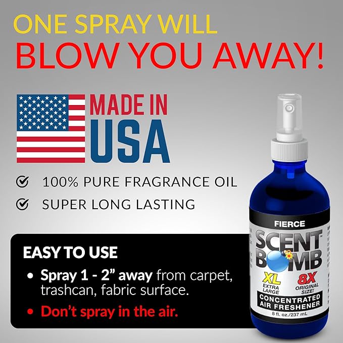 Scent Bomb Air Freshener Spray Long-Lasting Odor Eliminator for Home &amp Car Effective Deodorizer for Kitchen Bathroom Fresh Room Spray &amp Smell Neutralizer Fierce Scent