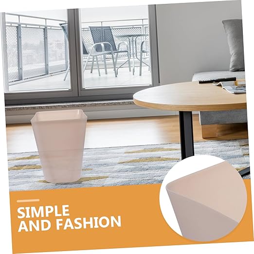 Plastic Trash Can Capacity Wastebasket for Office and Home Versatile Open Top Design Easy to Clean Suitable for Kitchen Bathroom Bedroom Half Transparent Light
