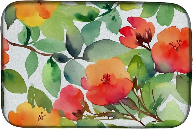 Caroline's Treasures DAC1633DDM Connecticut Mountain Laurels in Watercolor Dish Drying Mat Absorbent Dish Drying Mat Pad for Kitchen Counter Dish Drainer Mat for Countertop 14 x 21 Multicolor