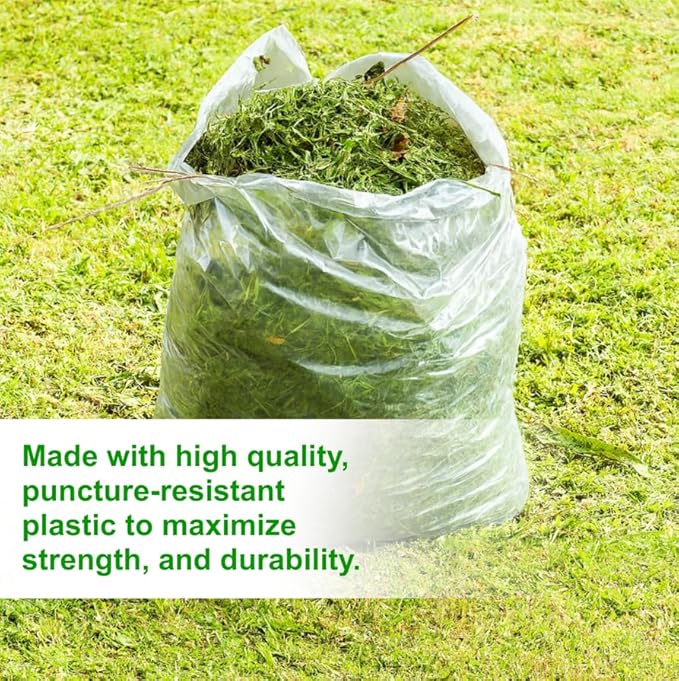 GREEN LIFESTYLE Easy Grab Trash Bags 55-60 Gallon (100 Count) - Super High Density Rolls (Heavy Duty Can Liners Garbage Bags Bulk Contractor Bags with 50 55 60 Gallon Capacity) (Transparent)