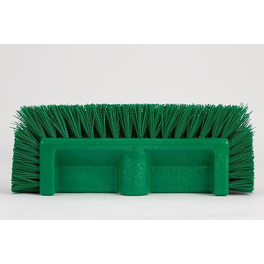 SPARTA Multi-Level Tile Scrub Brush 12 Wide Brush Head Heavy-Duty Tile Cleaning Brush with End Bristles for Commercial Tiles Tubs and Floor Plastic 12 Inches Green