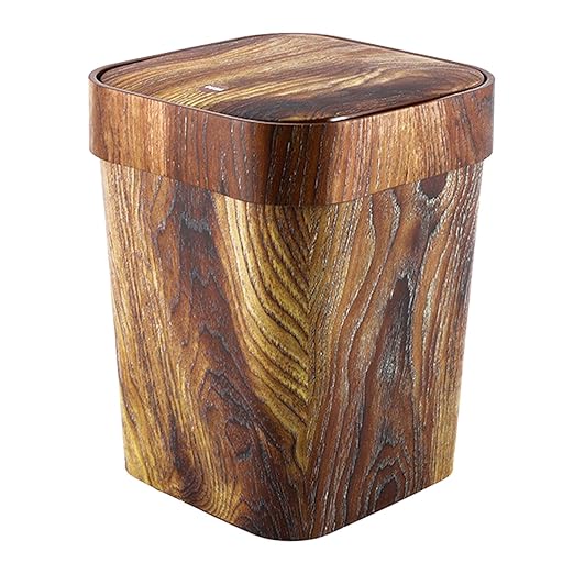 Trash Can Garbage Container Bin Rubbish Basket with Lid Waste Basket Recycling Bin for Home Living Room Kitchen Bedroom