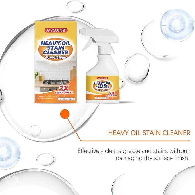 Kitchen Heavy Duty Grease Cleaner - Stain Remover For Stoves Range Hoods - Safe For Multiple Surfaces(2PCS)