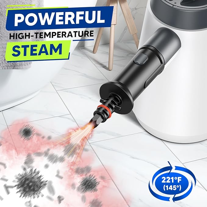 Handheld Steam Cleaner 15s Fast Heating Pressurized Steam Cleaner for Home with 10 psc Accessories Portable Steamer for Cleaning with Safety Lock for Home Kitchen Cleaning Appliance Surfaces