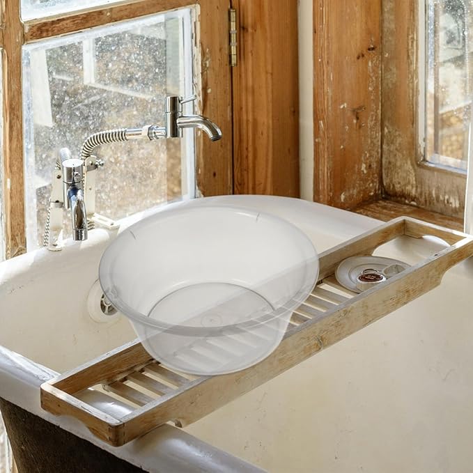 Transparent Foot Washing Basin Plastic Wash Tub 11.4 Inch Clear Basin for Home and Salon Foot Care and Face Cleaning