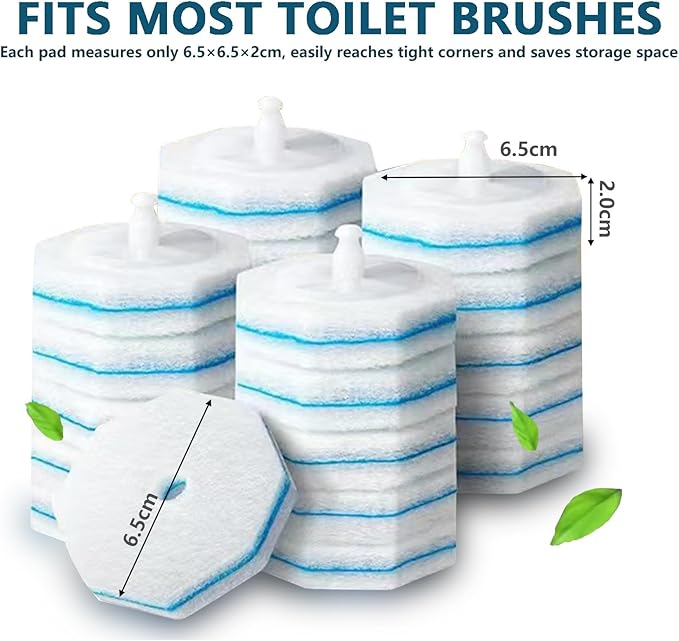 50 PCS Disposable Toilet Brush Toilet Wand Refills High-Density Toilets Bowl Cleaners with Upgraded Fiber Material Toilets Cleaner Tablets &amp Bathroom Cleaner Tools