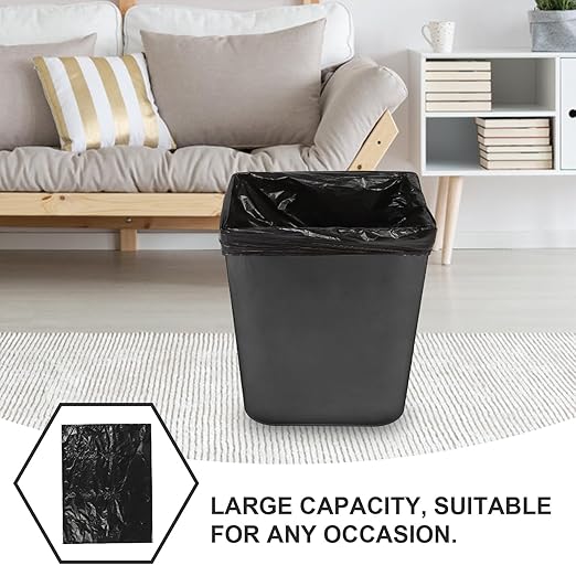 25pcs Black Plastic Trash Bags 90x110cm Thickened 2.5mil Garbage Bags for Kitchen Bathroom Office Bedroom Waste Disposal