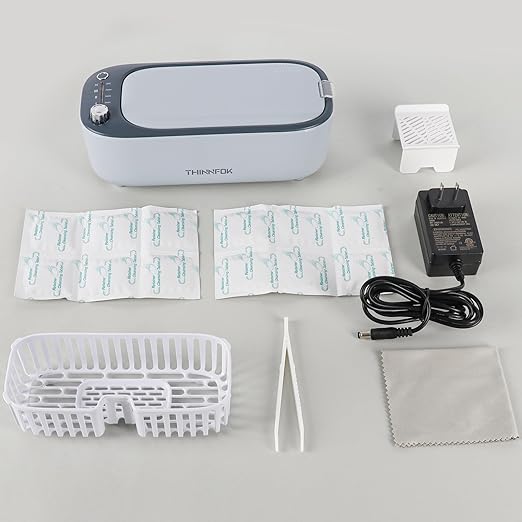 Ultrasonic Jewelry Cleaner Jewelry Cleaning Machine Smart Variable Frequency 47KHz - 50KHz Professional Sonic Cleaner with UV for Rings Glasses Watches Dentures Retainer Earrings Necklaces