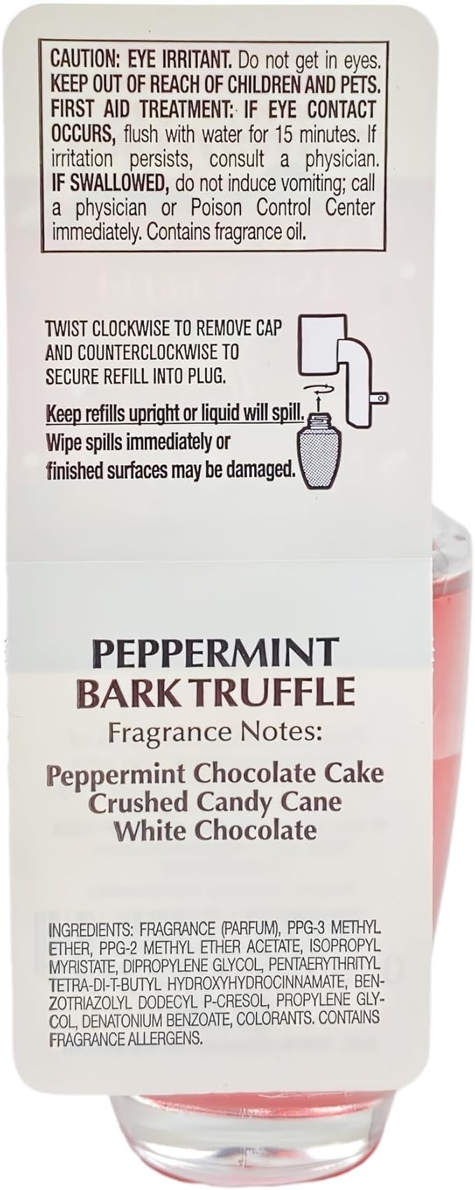 Bath &amp Body Works Peppermint Bark Truffle 2 Wallflowers Home Fragrance Refill Bulbs with a Natural Oats Sample Soap