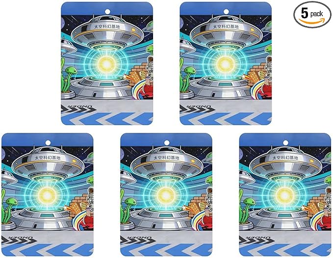 5PCS Car Air Freshener Hanging Personalized Double Sided UFO Base Car Fresheners Long Lasting New Cars Scents Cute Automotive Freshies for Closets Drawers (tea)