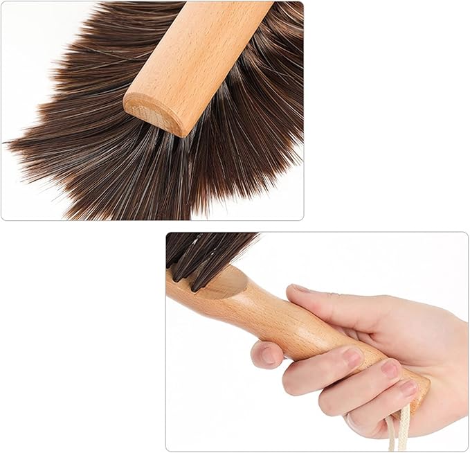 Bench Brush Encrypted Bristles for Long Life Hand Broom Extended Handle for Easy Holding Drafting Brush with Portable Hanging Hole