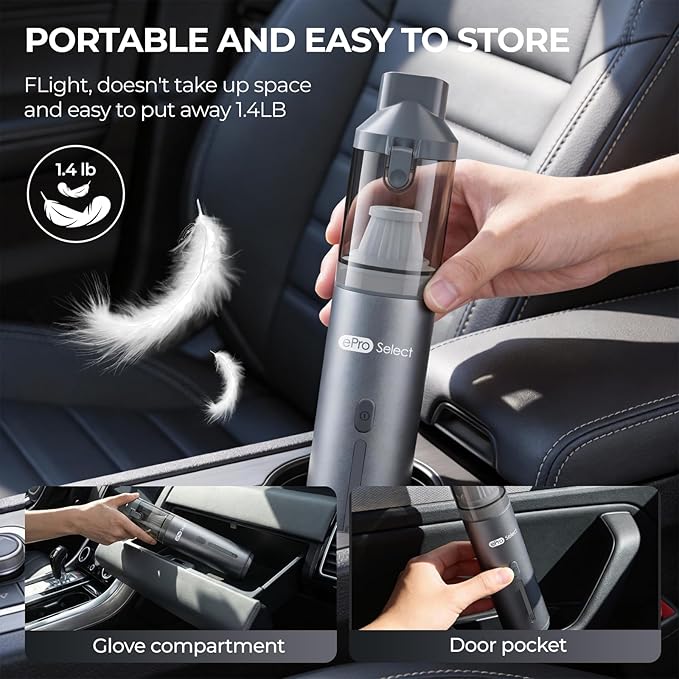Apical Life Handheld Vacuum Cleaner EV1396 Cordless 100W 16000Pa Strong Suction with 14–24 Min Runtime Multi-Nozzle Design &amp Floor Brush for Home Cleaning Car Detailing &amp Tight Spaces