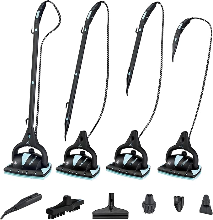 Euroflex Vapour Pro Steam Mop &amp All-in-One Steam Cleaner 20-Piece Set - Commercial Grade 295°F &amp 50 PSI - Good Housekeeping #1 Rated Kills 99.9% Bacteria &amp Viruses (H1N1) 5-Year Warranty