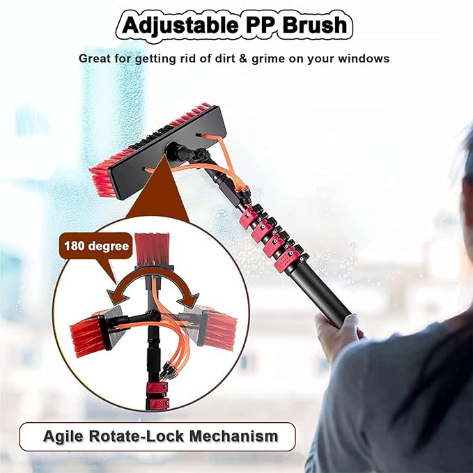 20-39FT Window Cleaning Pole Water Fed Telescopic Brush Window Cleaner Kit Extendable Solar Panel Washing Equipment Cleaning Conservatory20FT/6M