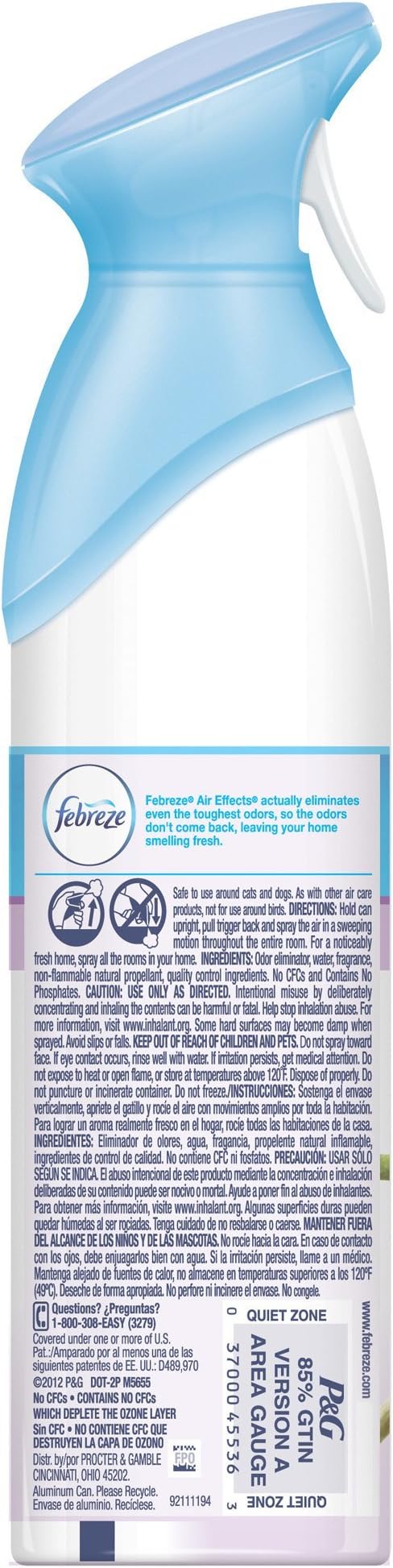 Febreze Air Freshener Air Effects Linen &amp Sky Air Freshener (1 Count 9.7 oz) (Pack of 9)