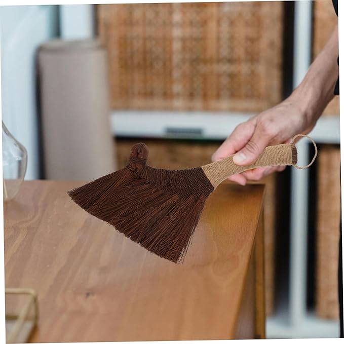 Small Asian Soft Broom Desk Dust Mop Traditional Straw Brush Hand Whisk for Cleaning