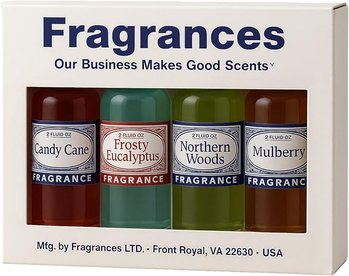 Rainbow RainMate Sirena Hyla Compatible Vacuum Fragrances – Assorted Fragrance 4-Pack For Water-Based Vacuums (Frosty Woods - Candy Cane Frosty Eucalyptus Northern Woods Mulberry)