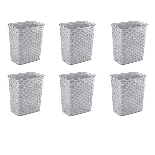 STERILITE 10346A06 Cement Weave Pattern Wastebasket 3.4 Gallon Plain