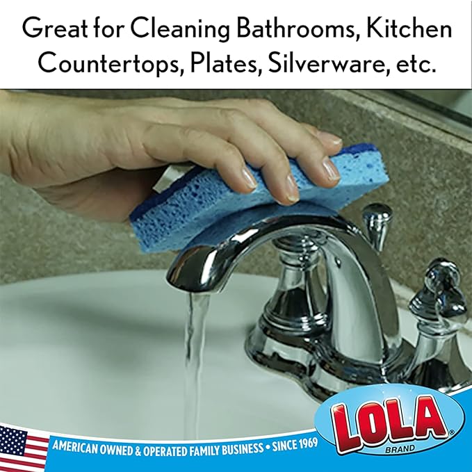 LOLA Natural Cellulose Scrub Sponges 12 Pack All Purpose Scrubber Sponge Made of Cellulose Sustainable Dishwasher Safe Non-Stick