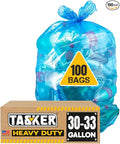 32-33 Gallon Recycling Bags Heavy Duty (MegaValue Pack 100 Bags w/Ties) Blue Recycling Bag 30-33 Gallon Blue Trash Bag 30 Gallon - 33 Gallon Garbage Bag