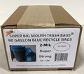 Super Big Mouth Trash Bags® 45-55-60 Gallon BLUE Recycle Trash Garbage Bags 2-MIL 42W x 56H - 10 Pack
