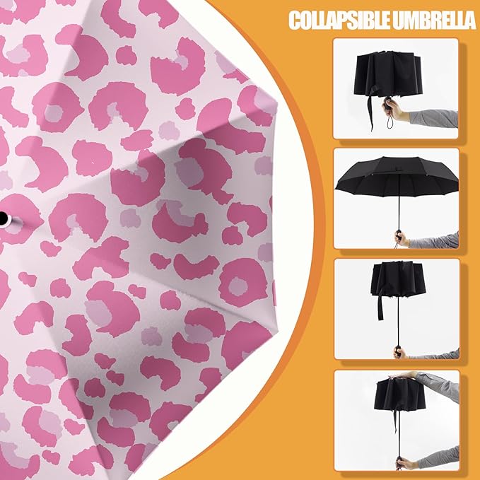 Small Compact Travel Automatic Folding Umbrella for Women Portable Lightweight Rain Wind UV Sun Shade