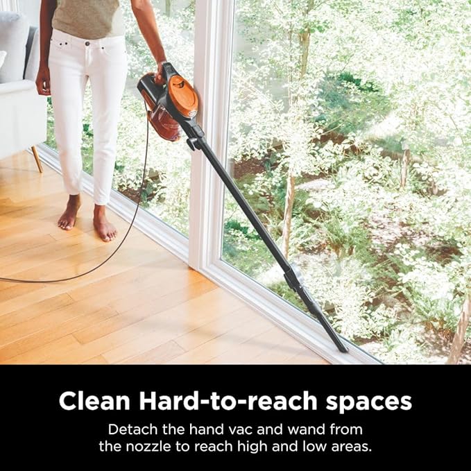Shark Rocket Ultra-Light Corded Bagless Vacuum for Carpet and Hard Floor Cleaning with Swivel Steering (HV301) Gray/Orange