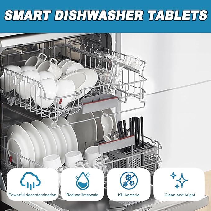 Powerful Dishwasher Cleaning Tablets - Eliminate Dirt Odor &amp Excess Foam Deep Clean Your Dishwasher(3PCS)
