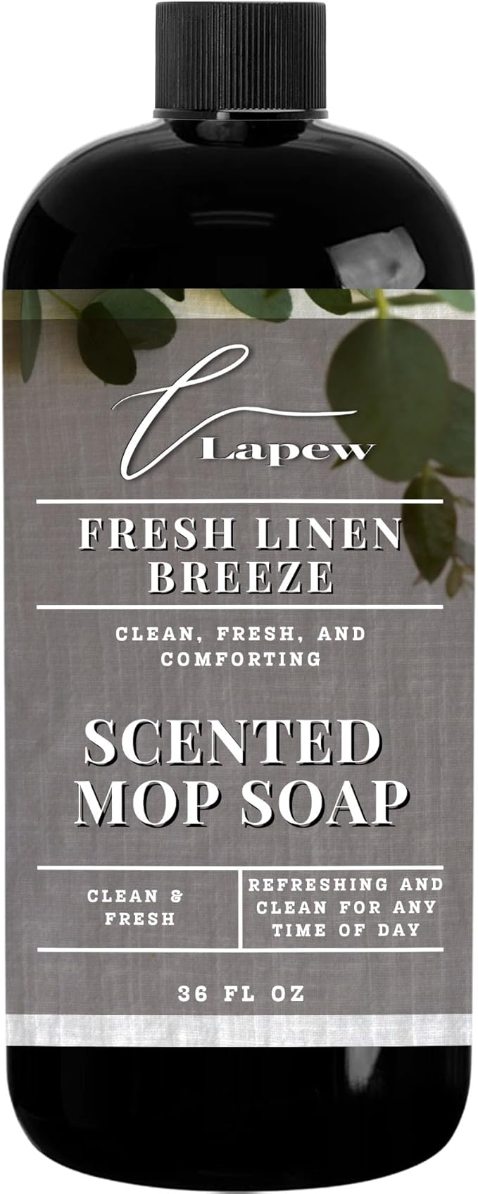 Lapew Fresh Linen Scented Mop Soap - Luxury Floor Cleaner Concentrate for Mopping Tile Laminate Vinyl &amp Hardwood | Streak-Free Low-Foam | 36 oz
