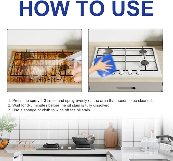 Multi-Purpose Cleaner: Kitchen &amp Bathroom Degreaser Stain Remover Odor Eliminator With Lemon Scent(2PCS)