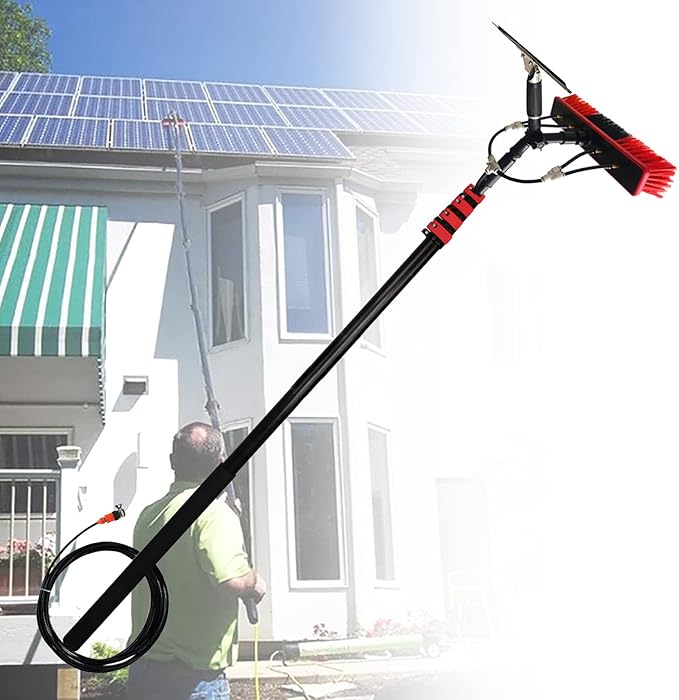 Cleaning Kit Telescopic BrushWindow Cleaning Pole Water Fed Telescopic Brush Extendable Cleaner Conservatory Roof Cleaning Photovoltaic and Solar Panels Window Cleaning Brush Equip