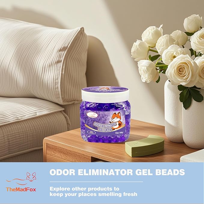 Odor Eliminator Gel Beads 12 oz 6 Pack Air Freshener Beads for Home &amp Car Pet Neutralizes Odors for Bathroom Closet Pet Area &amp RVs Long-Lasting Natural Fresh Lavender