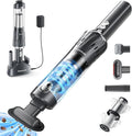 Handheld Vacuum Cordless 25000Pa Car Vacuum 3-in-1 Handheld Vacuum Includes Smart Display and Charging Base Hand Vac Cordless Rechargeable One-Touch Empty for Home/Pet/Car (Silver)