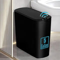 TIPGO 5 Gallon Motion Senor Bathroom Trash Can with Lid Automatic Garbage Can Touchless Smart Plastic Waste Basket for Narrow Spaces Bathroom Office Bedroom Living Room (Black)
