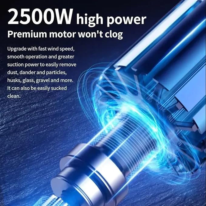 Bagless Cylinder Vacuum Cleaner2500W Cyclonic Vacuumwith HEPA FilterLow Noise Stick Vacuum Cleanerfor Hardwood Floor Carpet