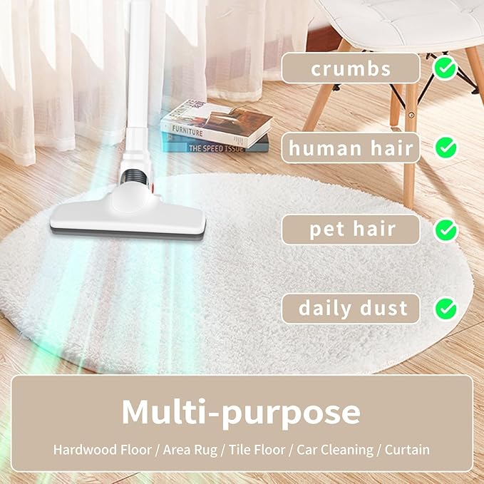 Cordless Vacuum Cleaner Handheld Stick Small Lightweight Vacuum for Home Pet Hair Hardwood Floor Cat Litter Area Rug Cleaning