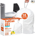 18 Gallon 2 Mil Lemon Scent Heavy Duty Compactor Trash Bags 60 Count Reinforced Drawstring Garbage Liners Fit 18 Gallon Compatible with Kitchenaid Whirpool GE 15 Inch Compactors GRAND SAVE!