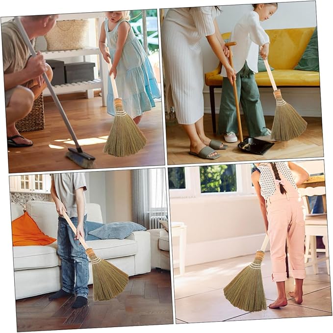 0.25kg Traditional Asian Corn Broom Soft Bristles for Heavy Duty Cleaning