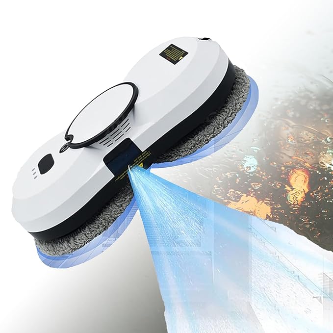 Electric Window Cleaning RobotSmart Glass Cleaning with Remote ControlAutomatic Water SprayDouble Suction Cup SuctionSuitable for Indoor and Outdoor Window Glass