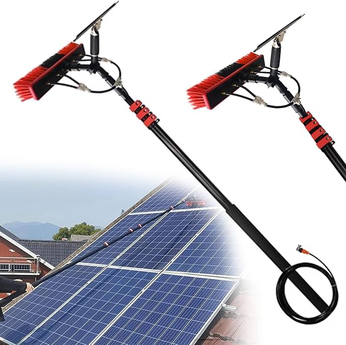 Glass Cleaning Brush Home Water Fed Telescopic Pole Kit Solar Panel Brush Rotating for Photovoltaic PanelTelescopic Cleaning BrushWindow Cleaning PolePhotovoltaic Cleaning Brush Outdoor Win