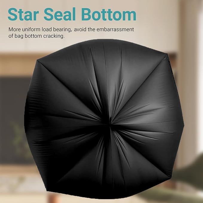 23 Gallon Trash Bags with 4 Innovative Flap Ties 120 Count 1.1 Mil THICK Heavy Duty Compatible with Rubbermaid &amp Winco &amp United Solutions 23 Gallon Slim Jim Slender Trash Can Tear &amp Leak R