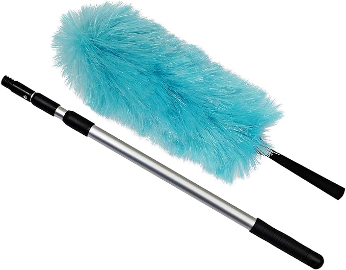 CleanAide Electrostatic Dusting Wand with 3-Section Extendable Pole Reaches Up to 72 Inches Lightweight &amp Non-Scratch for Home &amp Office Cleaning